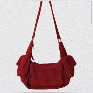 new FREE PEOPLE genuine suede siren shoulder bag